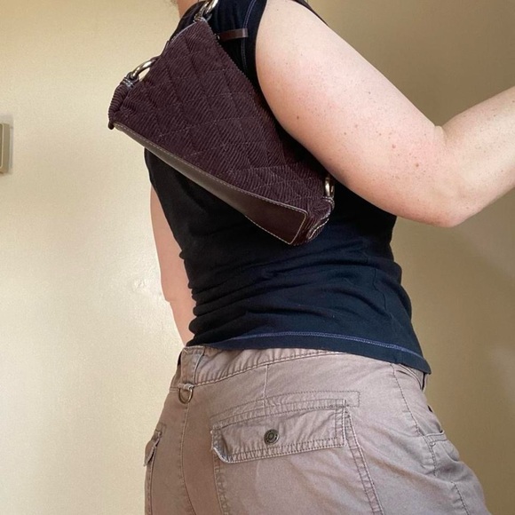 SOLDVintage Y2K brown corduroy shoulder bagSOLD - Picture 7 of 8